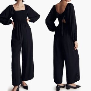 Madewell Lucie Jacquard Star Tie Back Jumpsuit